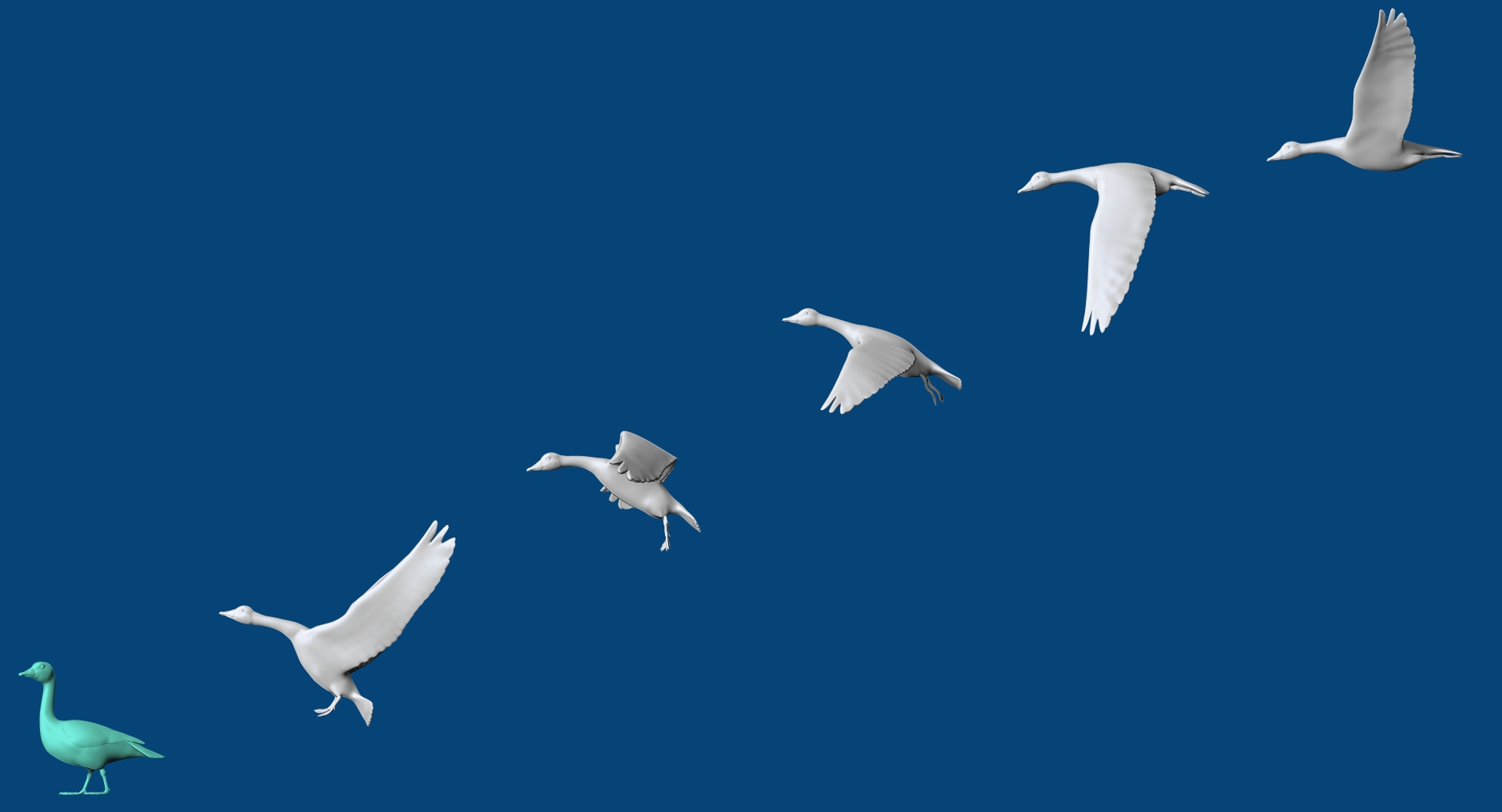 abstract geese in 6 poses